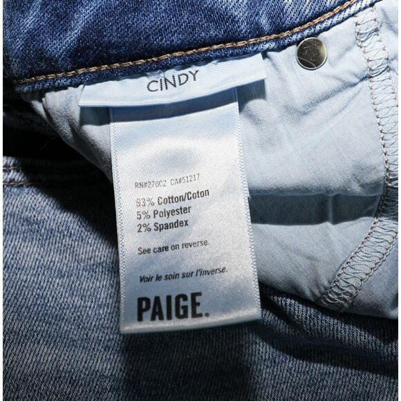 Paige High Waisted Light Wash Straight Leg Distressed Jeans 26W 31L - Picture 3 of 3